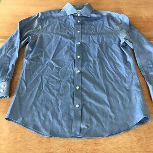 Charles Tyrwhitt Slim Fit Non Iron Dress Shirt Men 16.5/33 Blue Button Up 17544
